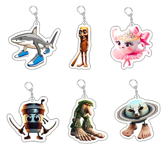 Porte-Clés Brainrot Animaux | L’Accessoire Délire pour Fans de Mèmes et Tralalero !