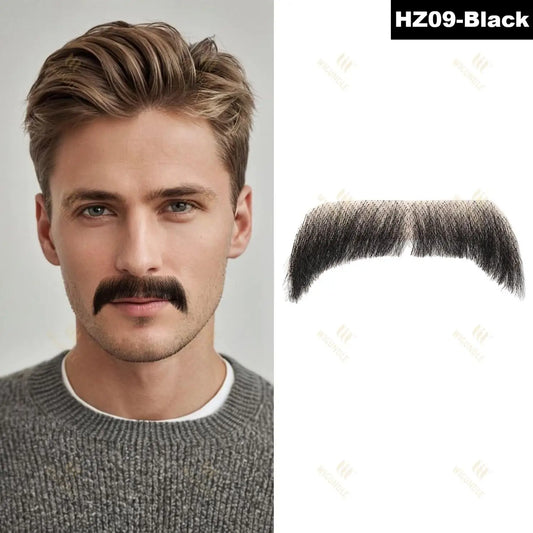 Bouc Moustache Réaliste | Fausse Barbe Invisible 100% Cheveux Naturels