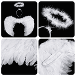Ailes d’Ange (Blanc, Noir, Rouge, Rose) | Accessoire Magique pour Déguisement - Vignette | Farce &amp; Attrape
