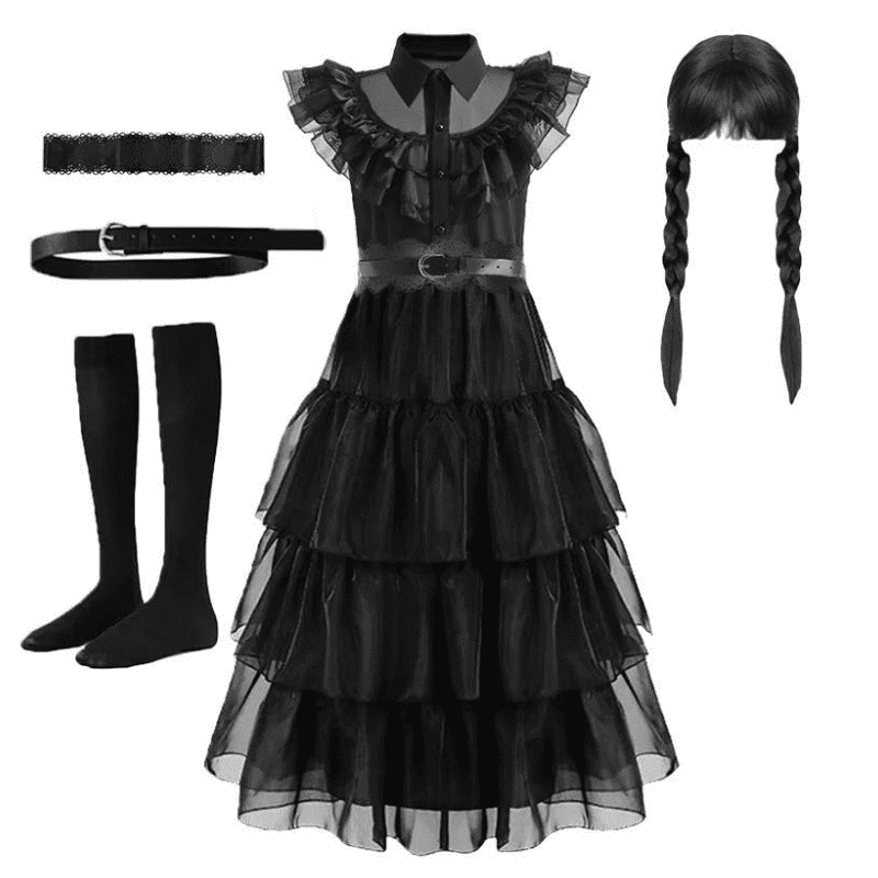 déguisement halloween fille mercredi addams
